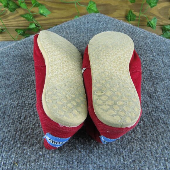 TOMS Women's Loafer Flat Red Fabric Size 6.5M Gently Used 2025 - Picture 5 of 6